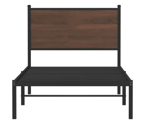 Gultas Rāmis Bez Matrača, Metāls, Brūna Ozola, 80X200 Cm Vidaxl