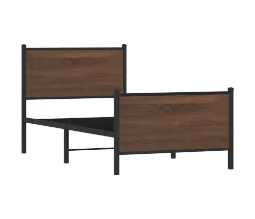 Metallist Voodiraam Ilma Madratsita Pruun Tamm 75X190 Cm