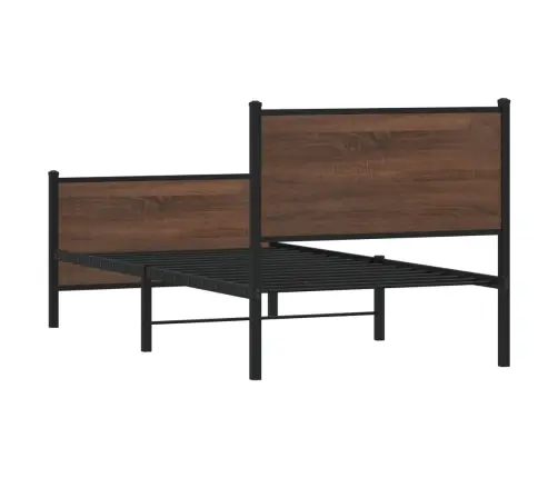 Metallist Voodiraam Ilma Madratsita Pruun Tamm 75X190 Cm