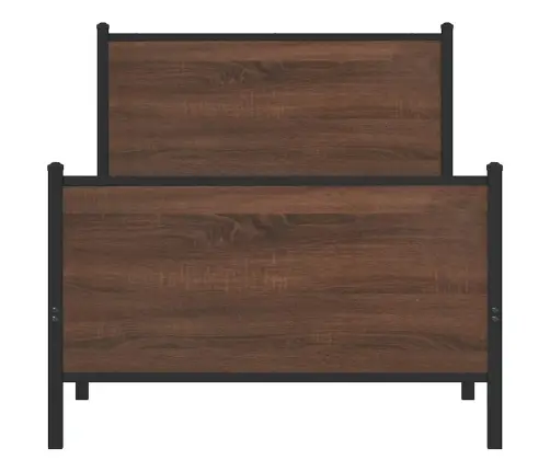 Metalinis Lovos Rėmas Be Čiužinio Rudas Ąžuolas 80X200 Cm
