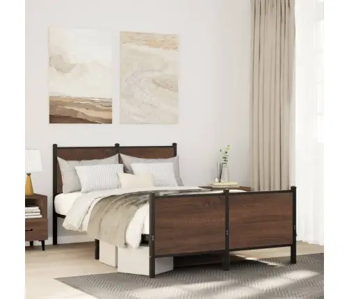 Gultas Rāmis Bez Matrača, Brūna Ozola, 137X190 Cm Vidaxl