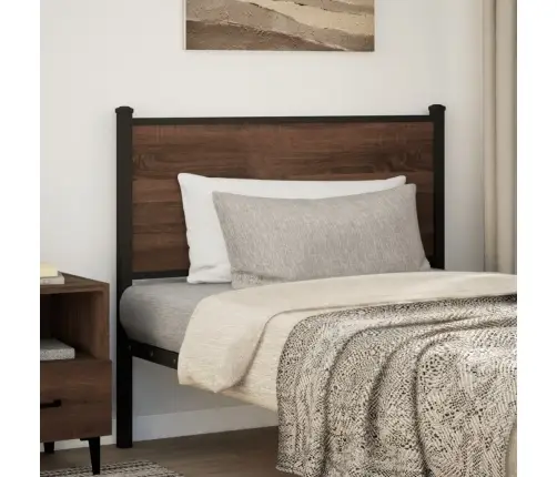 Galvgalis, Brūna Ozola, 100 Cm, Inženierijas Koks, Tērauds Vidaxl