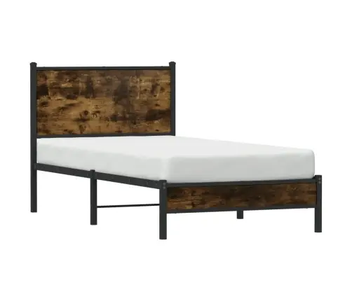 Metallist Voodiraam Ilma Madratsita Suitsutatud Tamm 75X190 Cm