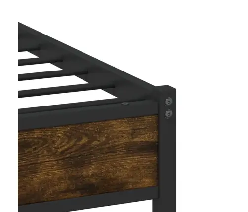 Metallist Voodiraam Ilma Madratsita Suitsutatud Tamm 75X190 Cm