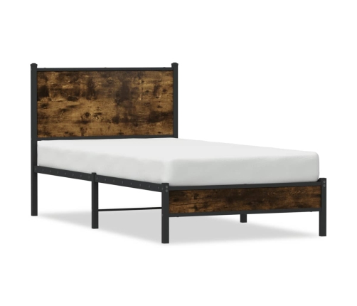 Metallist Voodiraam Ilma Madratsita Suitsutatud Tamm 90X200 Cm