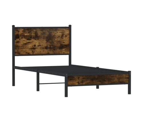 Metallist Voodiraam Ilma Madratsita Suitsutatud Tamm 90X200 Cm