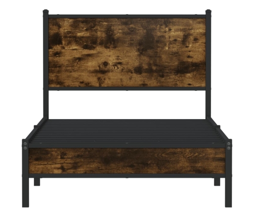 Metallist Voodiraam Ilma Madratsita Suitsutatud Tamm 90X200 Cm