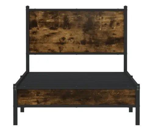 Gultas Rāmis Bez Matrača, Metāls, 90X200 Cm, Ozolkoka Imitācija Vidaxl