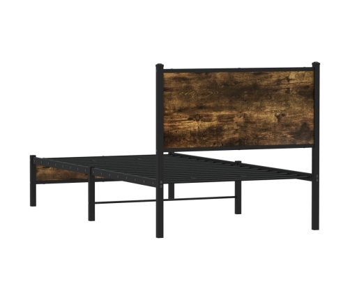 Metallist Voodiraam Ilma Madratsita Suitsutatud Tamm 90X200 Cm