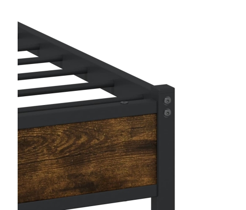 Metallist Voodiraam Ilma Madratsita Suitsutatud Tamm 90X200 Cm