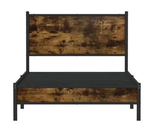 Gultas Rāmis Bez Matrača, Metāls, 100X190Cm, Ozolkoka Imitācija Vidaxl
