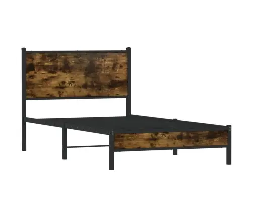 Gultas Rāmis Bez Matrača, Metāls, 100X200Cm, Ozolkoka Imitācija Vidaxl