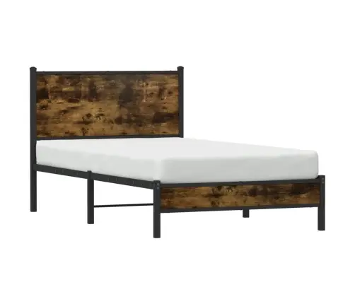 Gultas Rāmis Bez Matrača, Metāls, 100X200Cm, Ozolkoka Imitācija Vidaxl