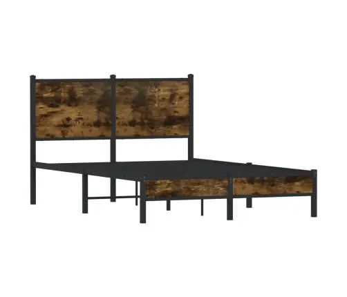 Metallist Voodiraam Ilma Madratsita Suitsutatud Tamm 120X200 Cm