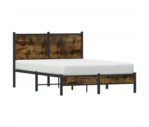 Metallist Voodiraam Ilma Madratsita Suitsutatud Tamm 120X200 Cm