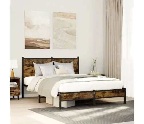 Gultas Rāmis Bez Matrača, Ozola Krāsa, 137X190 Cm Vidaxl