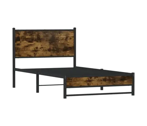 Gultas Rāmis Bez Matrača, Metāls, 100X190Cm, Ozolkoka Imitācija Vidaxl