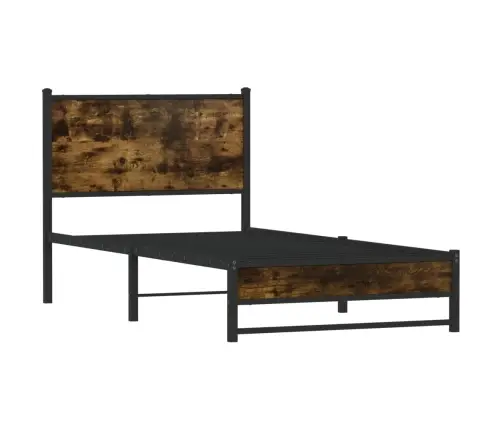 Gultas Rāmis Bez Matrača, Metāls, 100X200Cm, Ozolkoka Imitācija Vidaxl