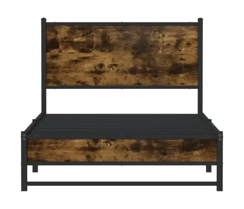 Gultas Rāmis Bez Matrača, Metāls, 100X200Cm, Ozolkoka Imitācija Vidaxl