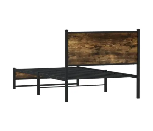 Gultas Rāmis Bez Matrača, Metāls, 107X203Cm, Ozolkoka Imitācija Vidaxl