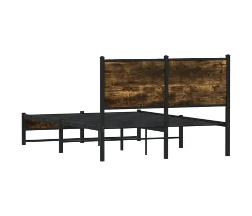 Gultas Rāmis Bez Matrača, Metāls, 120X200Cm, Ozolkoka Imitācija Vidaxl