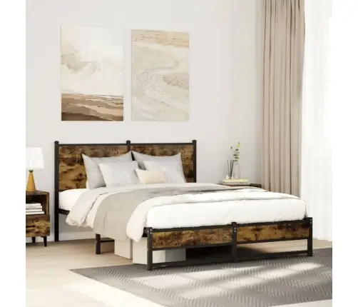 Gultas Rāmis Bez Matrača, Ozola Krāsa, 137X190 Cm Vidaxl