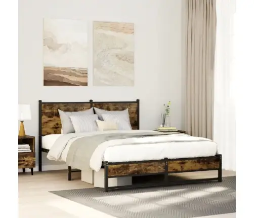 Lovos Rėmas Be Čiužinio, Dūminio Ąžuolo, 140X200cm Metalas