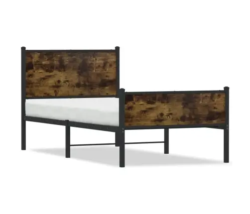 Metallist Voodiraam Ilma Madratsita Suitsutatud Tamm 80X200 Cm