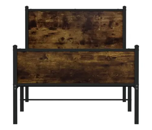 Gultas Rāmis Bez Matrača, Metāls, 90X190 Cm, Ozolkoka Imitācija Vidaxl