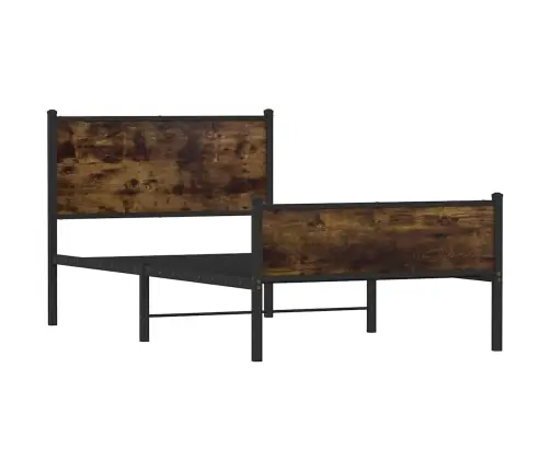 Gultas Rāmis Bez Matrača, Metāls, 107X203Cm, Ozolkoka Imitācija Vidaxl