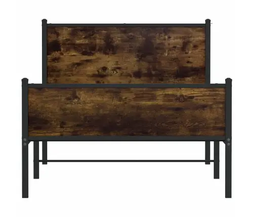 Gultas Rāmis Bez Matrača, Metāls, 107X203Cm, Ozolkoka Imitācija Vidaxl