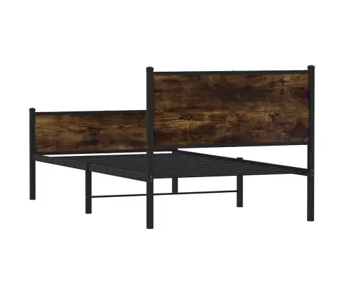 Gultas Rāmis Bez Matrača, Metāls, 120X190Cm, Ozolkoka Imitācija Vidaxl