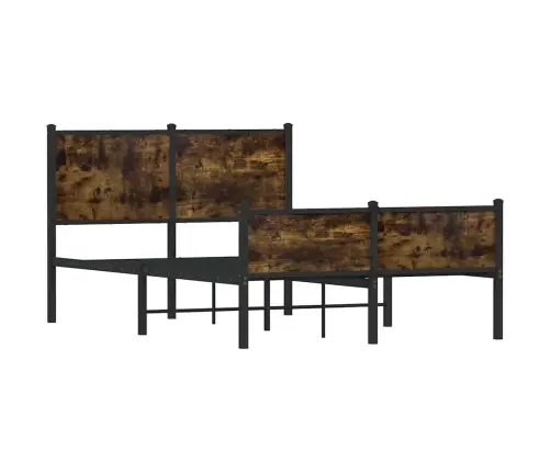Gultas Rāmis Bez Matrača, Metāls, 120X200Cm, Ozolkoka Imitācija Vidaxl