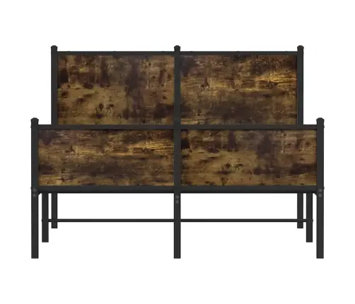 Gultas Rāmis Bez Matrača, Metāls, 120X200Cm, Ozolkoka Imitācija Vidaxl