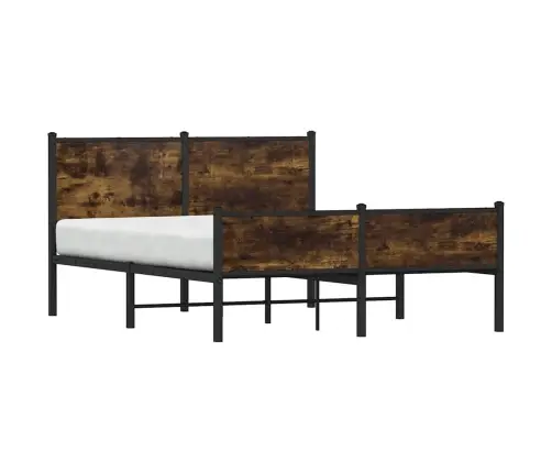 Gultas Rāmis Bez Matrača, Metāls, 140X200Cm, Ozolkoka Imitācija Vidaxl