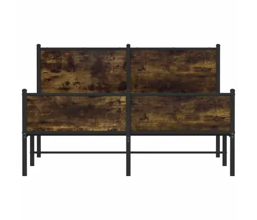 Gultas Rāmis Bez Matrača, Metāls, 140X200Cm, Ozolkoka Imitācija Vidaxl
