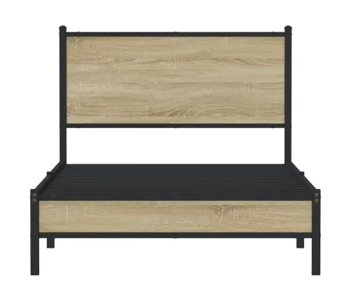 Gultas Rāmis Bez Matrača, Metāls, Ozolkoka, 107X203 Cm Vidaxl