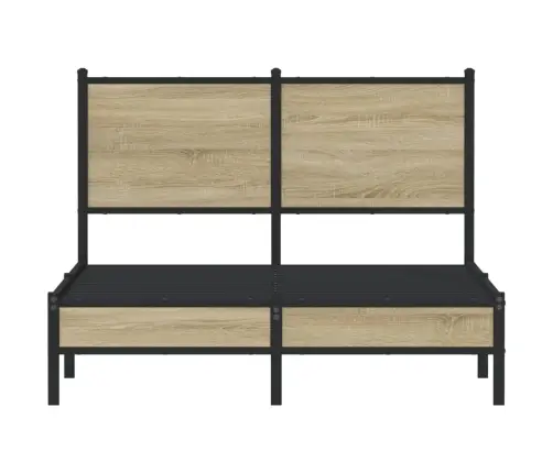 Gultas Rāmis Bez Matrača, Metāls, Ozolkoka, 120X200 Cm Vidaxl