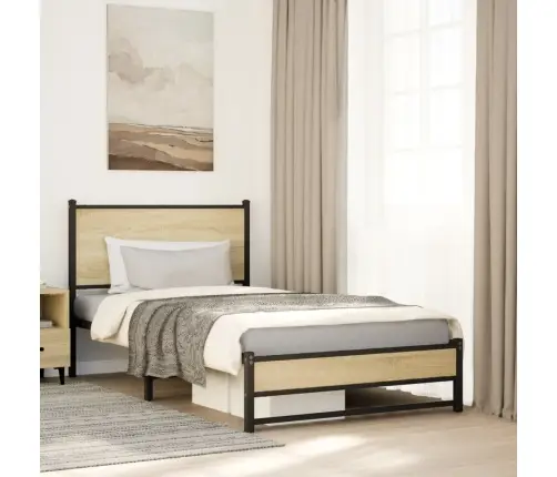 Metallist Voodiraam Ilma Madratsita Sonoma Tamm 107X203 Cm Metallist Voodiraam Ilma Madratsita Sonoma Tamm 107X203 Cm