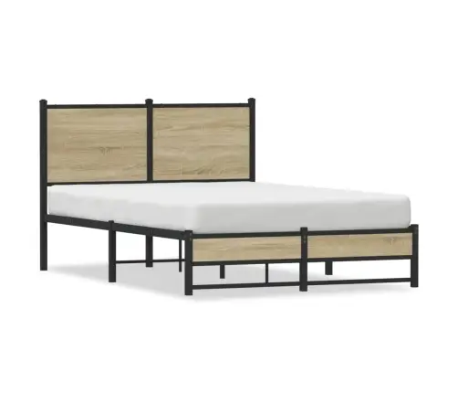 Gultas Rāmis Bez Matrača, Metāls, Ozolkoka, 120X190 Cm Vidaxl