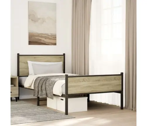 Metallist Voodiraam Ilma Madratsita Sonoma Tamm 107X203 Cm