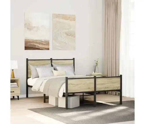 Metallist Voodiraam Ilma Madratsita Sonoma Tamm 120X190 Cm