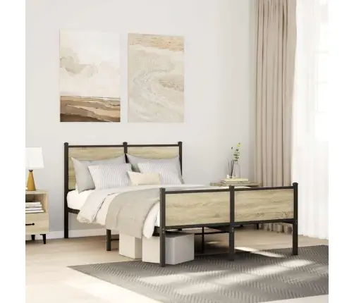 Lovos Rėmas Be Čiužinio, Sonoma Ąžuolo, 120X200cm Metalas