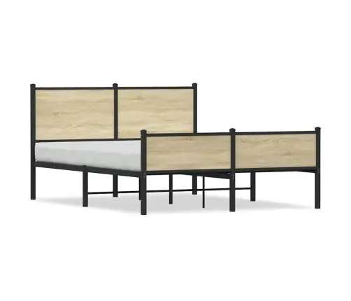 Metallist Voodiraam Ilma Madratsita Sonoma Tamm 137X190 Cm