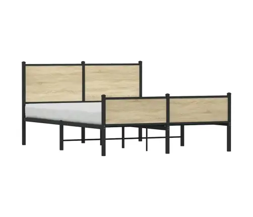 Metallist Voodiraam Ilma Madratsita Sonoma Tamm 137X190 Cm