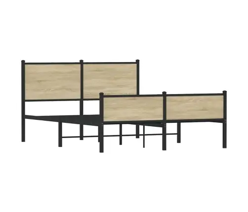 Metallist Voodiraam Ilma Madratsita Sonoma Tamm 140X190 Cm