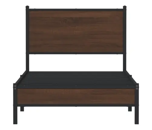 Metallist Voodiraam Ilma Madratsita Pruun Tamm 90X190 Cm