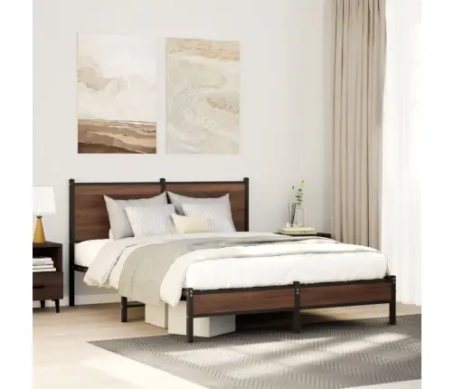 Metallist Voodiraam Ilma Madratsita Pruun Tamm 140X190 Cm