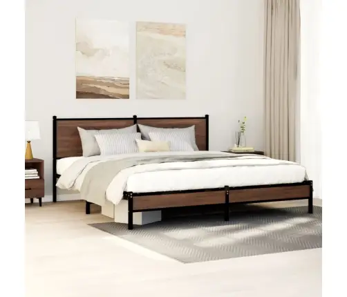 Gultas Rāmis Bez Matrača, Metāls, 160X200 Cm, Ozolkoka Krāsa Vidaxl