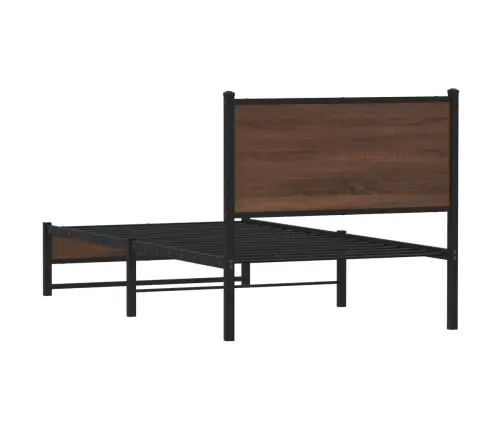 Gultas Rāmis Bez Matrača, Metāls, Brūna Ozola, 75X190 M Vidaxl